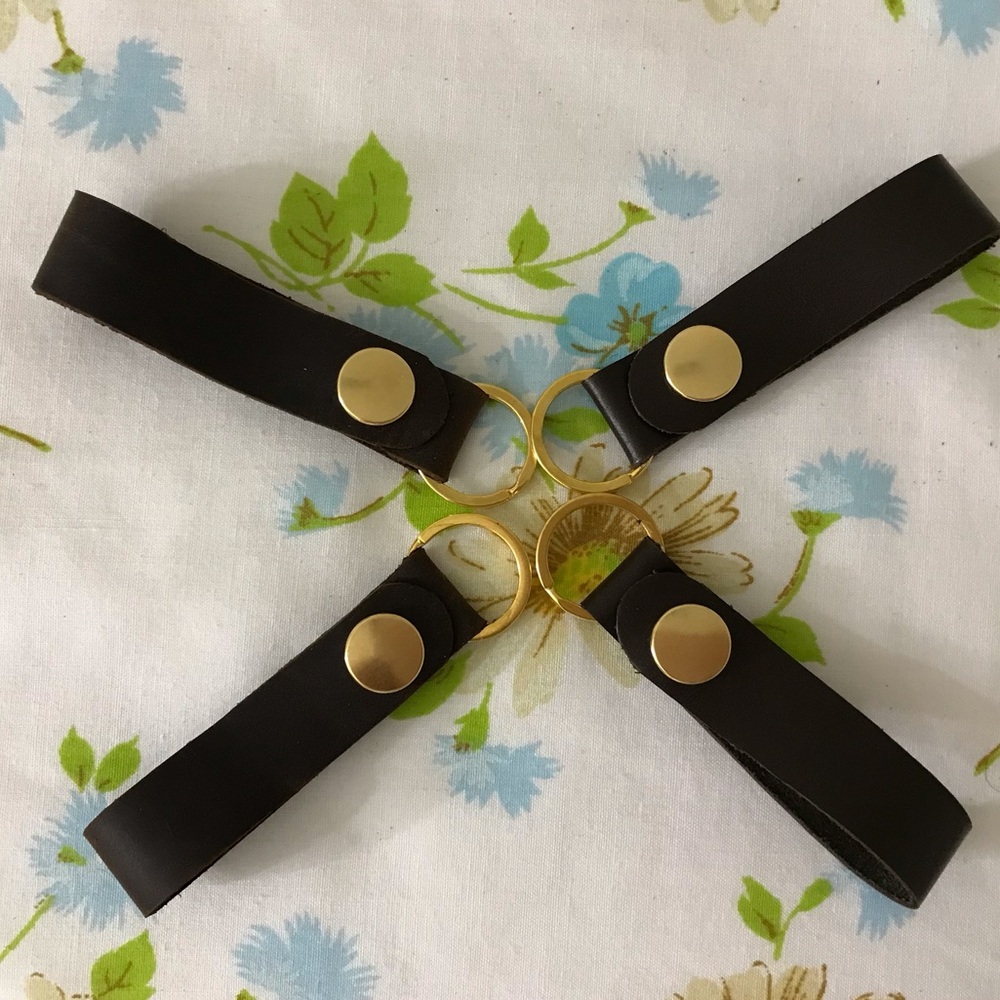 Hand Crafted Brown and Gold Keychains